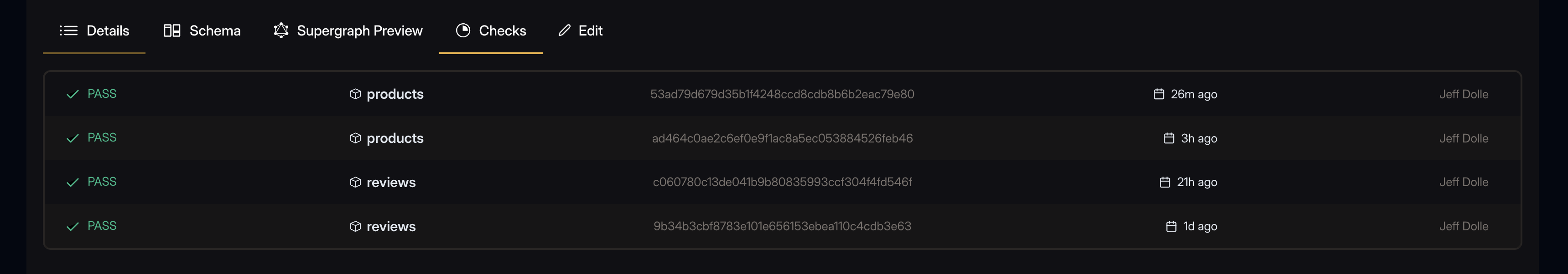 Schema Proposal checks tab